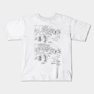 Sewing Machine Power Transmission System Vintage Patent Hand Drawing Kids T-Shirt